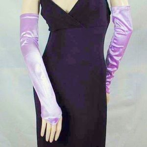 Fingerless Satin Lavender Gloves